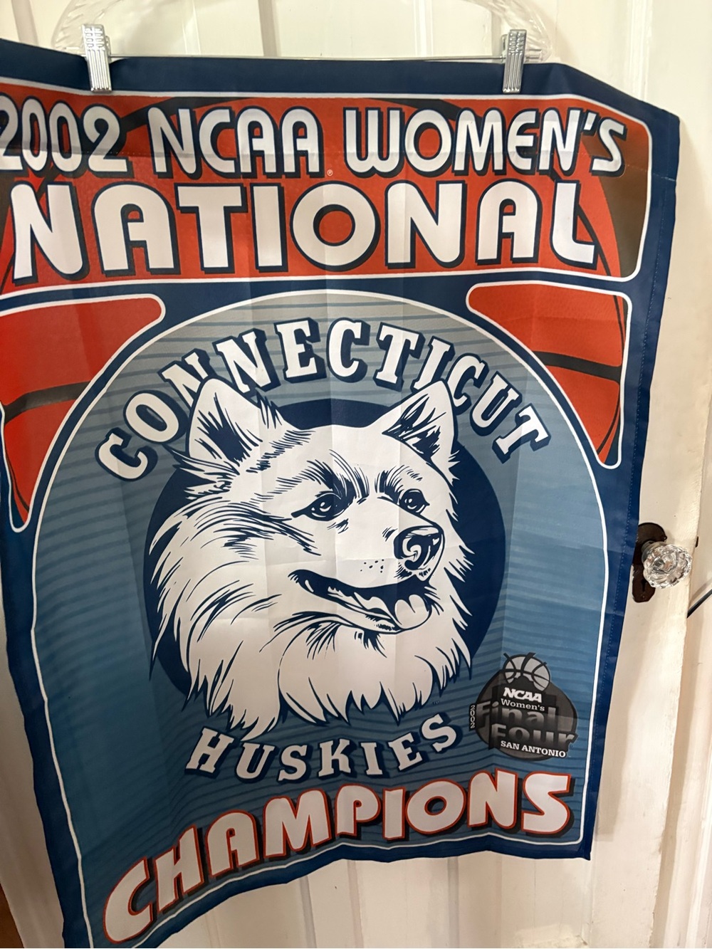 Connecticut Huskies Championship Banner - Blue and Orange